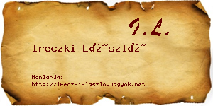 Ireczki László névjegykártya